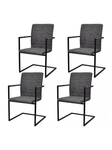 Sonata Трапезни столове, 4 бр, конзолни, сиви