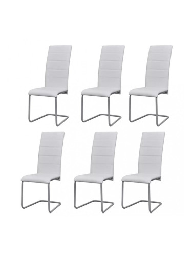 Sonata Трапезни столове, 6 бр, конзолни, бели