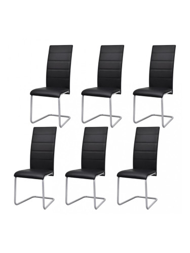 Sonata Трапезни столове, 6 бр, конзолни, черни