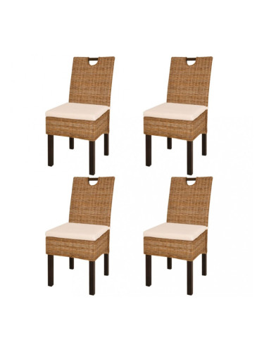 Sonata Трапезни столове, 4 бр, кубу ратан, мангово дърво