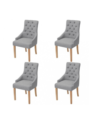Sonata Трапезни столове, 4 бр, светло сиво, дъб