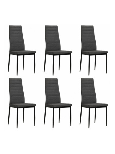 Sonata Трапезни столове, 6 бр, текстил, тъмносиви