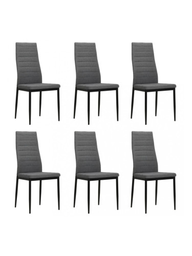 Sonata Трапезни столове, 6 бр, текстил, светлосиви