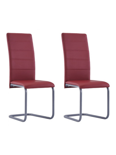 Sonata Трапезни столове, 2 бр, червени, изкуствена кожа