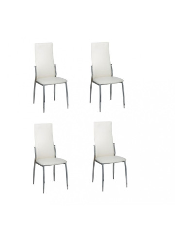 Sonata Трапезни столове, 4 броя, изкуствена кожа, бели