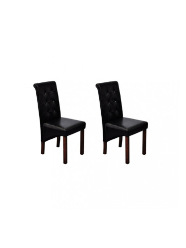 Sonata Трапезни столове, 2 броя, изкуствена кожа, черни