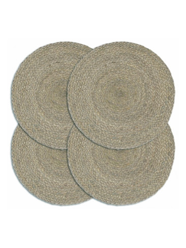 Sonata Подложки за хранене, 4 бр, сиво, 38 см, кръгли, юта