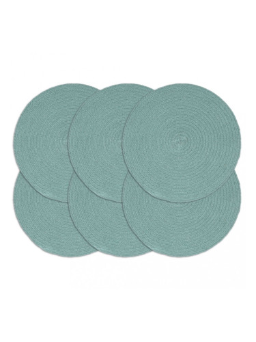 Sonata Подложки за хранене, 6 бр, зелени, 38 см, кръгли, памук