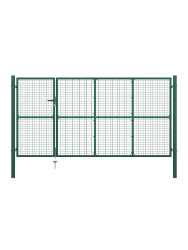 Sonata Градинска порта, стомана, 350x150 см, зелена