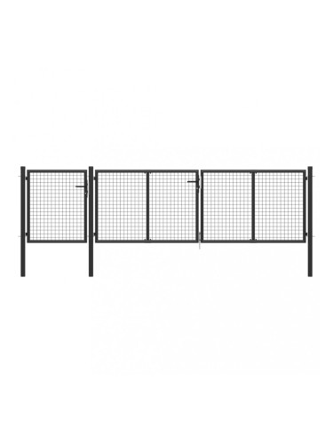 Sonata Градинска порта, стомана, 400x75 см, антрацит