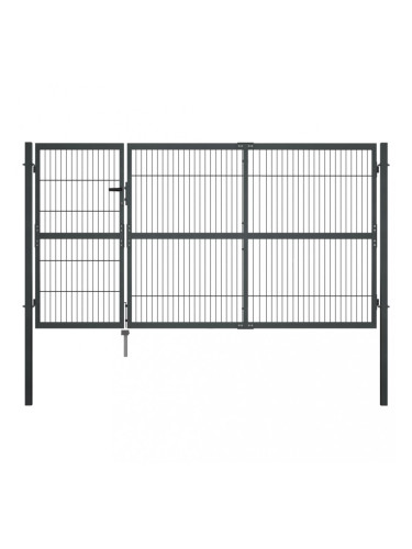 Sonata Градинска порта със стълбове, стомана, 350x140 см, антрацит