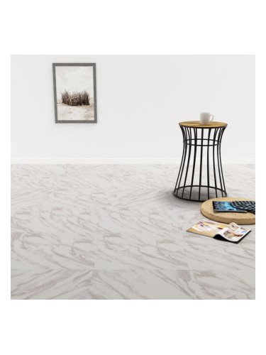 Sonata Самозалепващи подови дъски от PVC, 5,11 м², бял мрамор