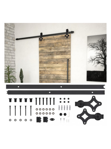 Sonata Комплект механизъм за плъзгаща врата, 183 см, стомана, черен