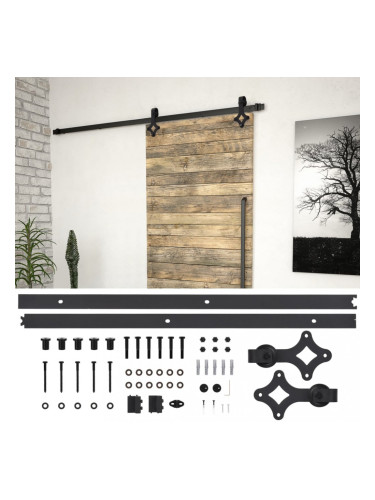 Sonata Комплект механизъм за плъзгаща врата, 200 см, стомана, черен