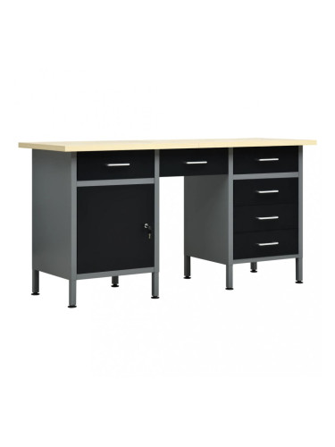 Sonata Работна маса, черна, 160x60x85 см, стомана