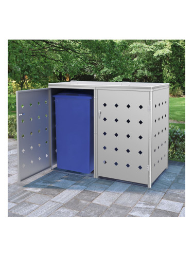 Sonata Двоен навес за кофа за смет 240 л, неръждаема стомана