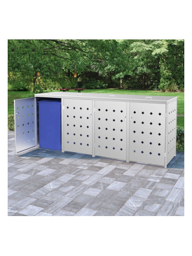 Sonata Четворен навес за кофа за смет 240 л, неръждаема стомана