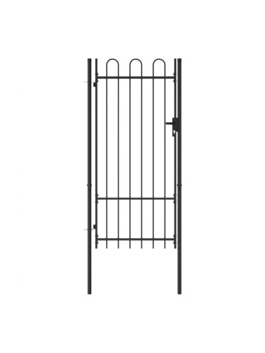 Sonata Оградна порта една врата арковидни върхове стомана 1х2 м черна