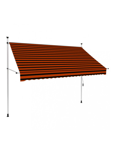 Sonata Ръчно прибиращ се сенник, 250 см, оранжево и кафяво