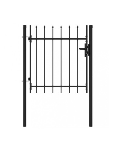 Sonata Оградна порта една врата заострени върхове стомана 1х1 м черна