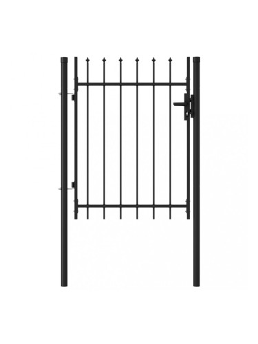 Sonata Оградна порта една врата с остри върхове стомана 1х1,2 м черна