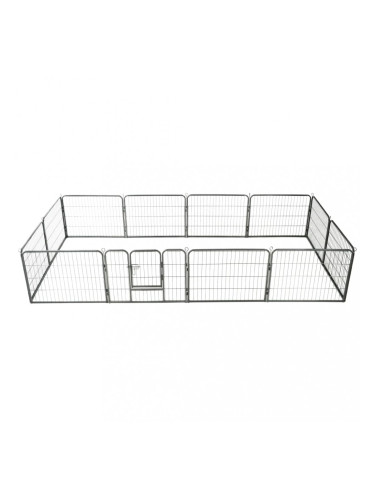 Sonata Заграждение за куче, 12 панела, стомана, 80x60 см, черно