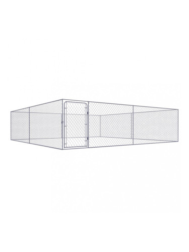 Sonata Дворна клетка за кучета, поцинкована стомана, 4x4x1 м