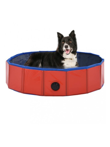 Sonata Сгъваем басейн за кучета, червен, 80x20 см, PVC