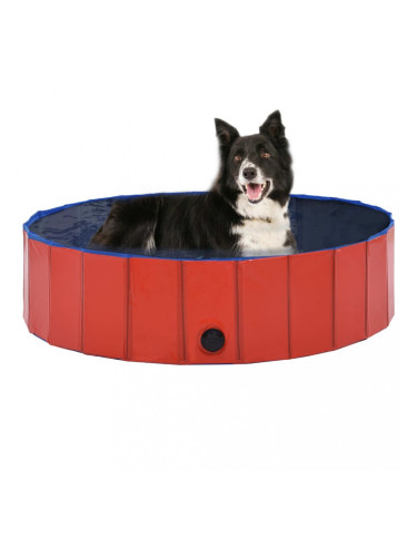 Sonata Сгъваем басейн за кучета, червен, 120x30 см, PVC