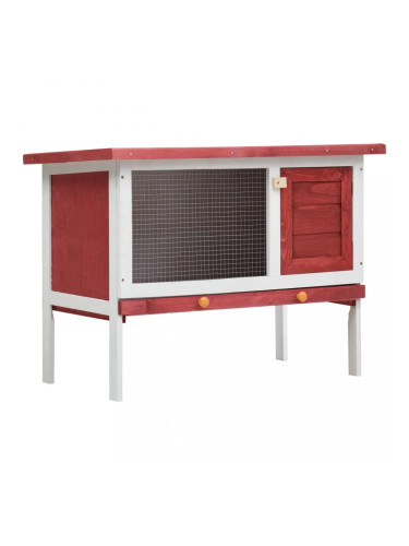 Sonata Външна клетка за зайци, 1 отделение, червена, дърво