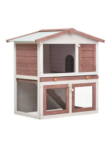 Sonata Външна клетка за зайци, 3 врати, кафява, дърво