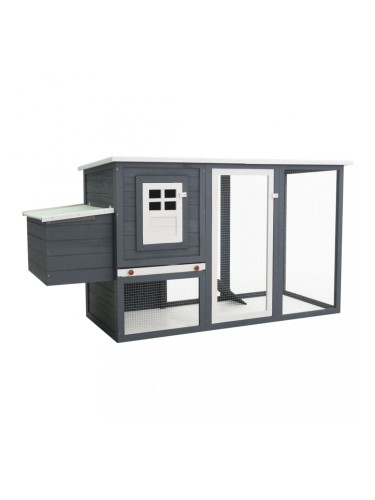 Sonata Кокошарник за открито с 1 отделение за яйца, сив, дървен