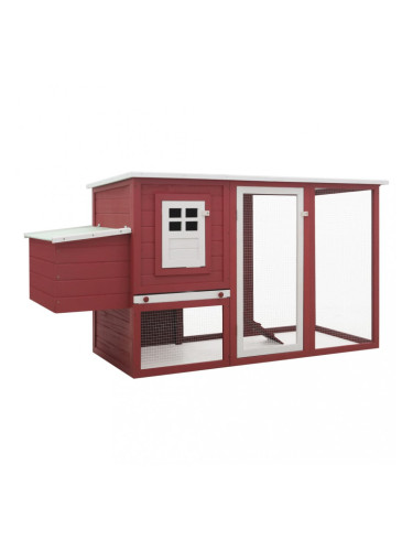Sonata Кокошарник за открито с 1 отделение за яйца, червен, дървен