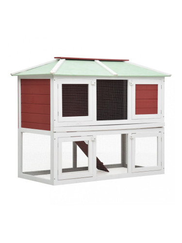 Sonata Клетка за зайци на две нива, червена, дърво