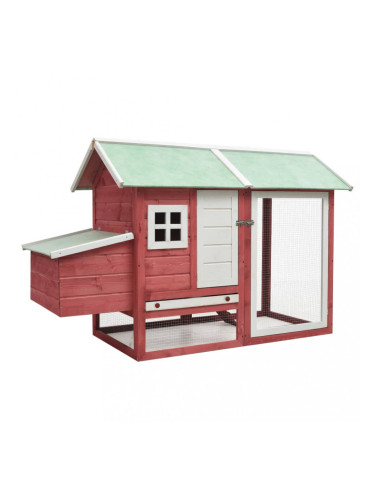 Sonata Клетка за пилета, червена, 170x81x110 см, чам и ела масив