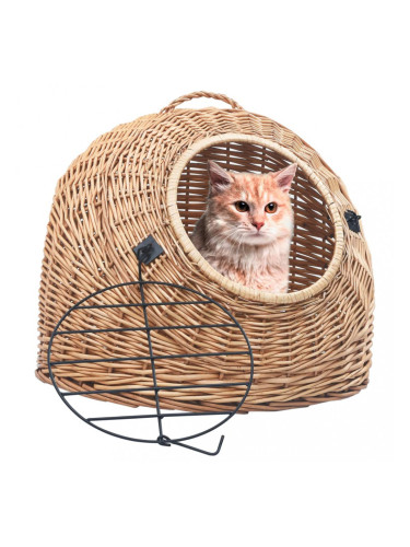 Sonata Транспортен кош за котки, 45x35x35 см, естествена върба