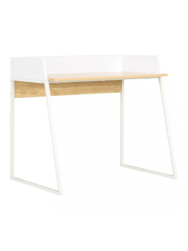 Sonata Бюро, бяло и дъб, 90x60x88 см