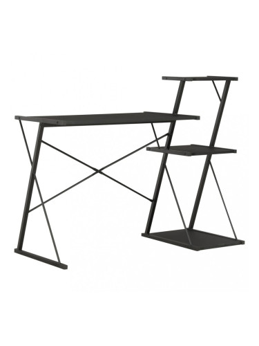 Sonata Бюро с рафт, черно, 116x50x93 см