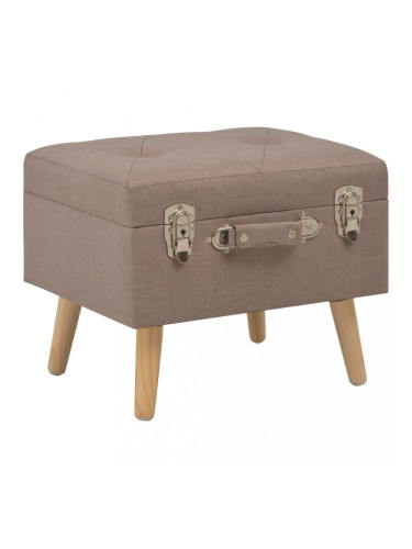 Sonata Табуретка за съхранение, 40 см, кафява, текстил