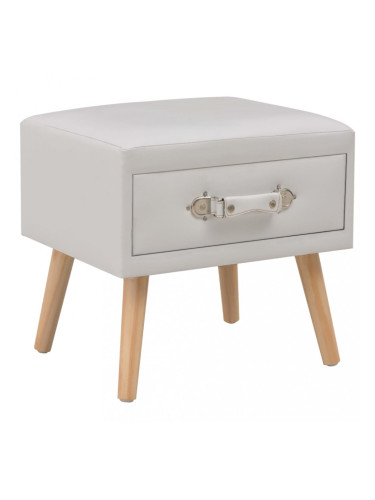 Sonata Нощно шкафче, бяло, 40x35x40 см, изкуствена кожа