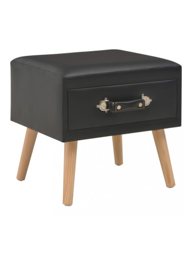 Sonata Нощно шкафче, черно, 40x35x40 см, изкуствена кожа