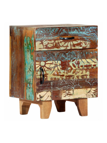 Sonata Ръчно резбовано нощно шкафче, 40x30x50 см, регенерирано дърво