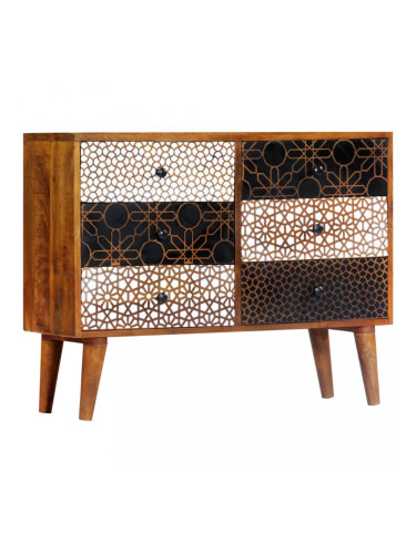 Sonata Бюфет с отпечатани мотиви, 90x30x70 см, мангово дърво масив