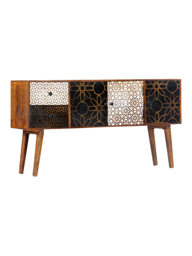 Sonata Бюфет с отпечатани мотиви, 130x30x70 см, мангово дърво масив