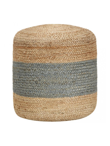 Sonata Ръчно изработен пуф, маслиненозелено, 40x45 см, юта