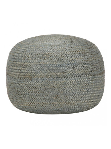 Sonata Ръчно изработен пуф, маслинено зелено, 45x30 см, юта