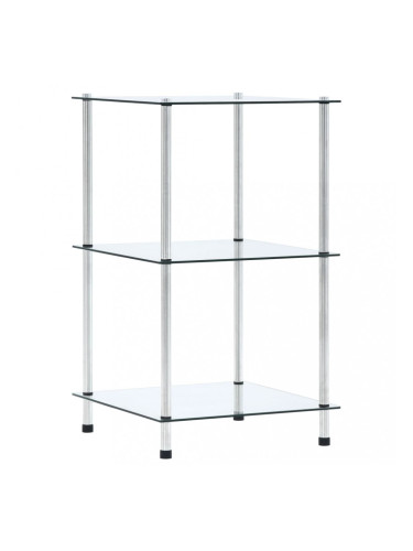 Sonata 3-етажен рафт, прозрачен, 40x40x67 см, закалено стъкло