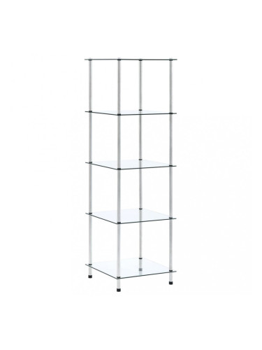 Sonata 5-етажен рафт, прозрачен, 40x40x130 см, закалено стъкло