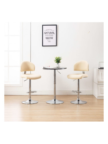 Sonata Бар табуретки, 2 бр, кремави, изкуствена кожа