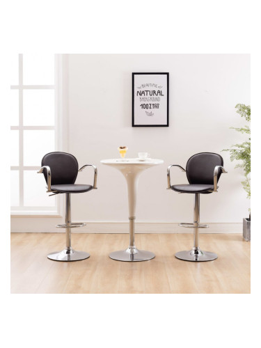 Sonata Бар табуретки с подлакътници, 2 бр, кафяви, изкуствена кожа